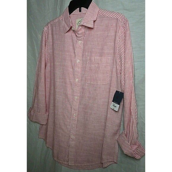 St John's Bay Classic Fit Long Sleeve Button Shirt, Sz Small, Rose Bengal NWT - Picture 3 of 8